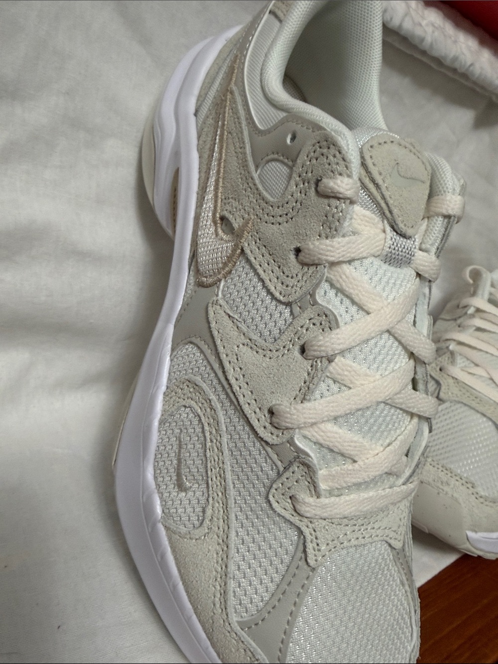 Nike Light Cream/White Women's Running Sneakers - Picture 2 of 6